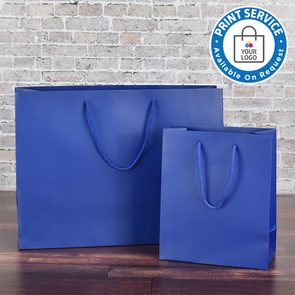 200mm Regency Blue Matt Laminated Paper Carrier Bags